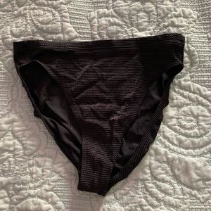 Plain black high waisted bathing suit bottoms